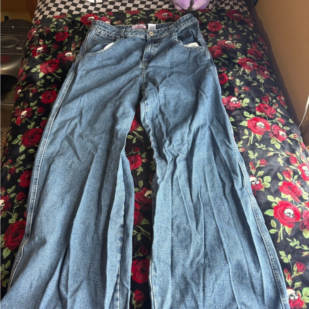 TRTR Blue Extra Wide Leg Jeans for Women